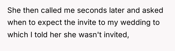 She then called me seconds later and asked when to...