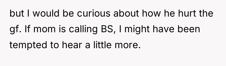 but I would be curious about how he hurt the...
