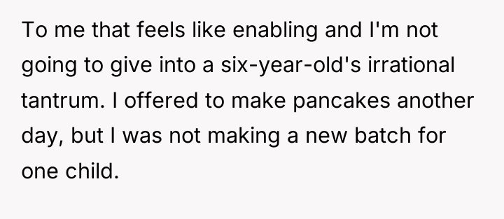 To me that feels like enabling and I'm not going...