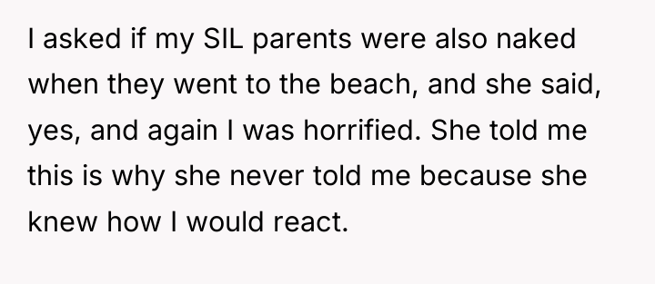 I asked if my SIL parents were also naked when...