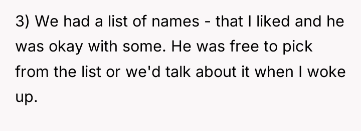 3) We had a list of names - that I...
