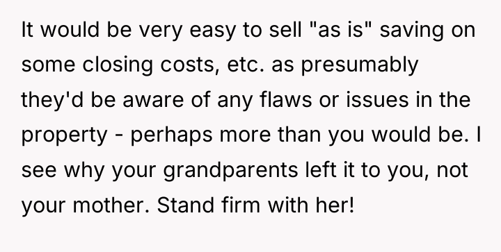 It would be very easy to sell "as is" saving...