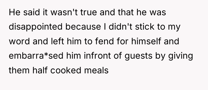 He said it wasn't true and that he was disappointed...