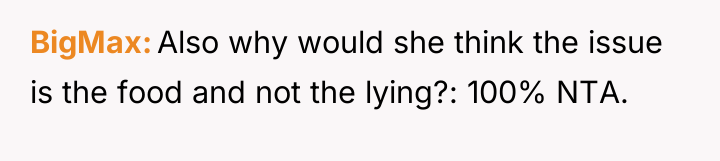 BigMax Also why would she think the issue is the...