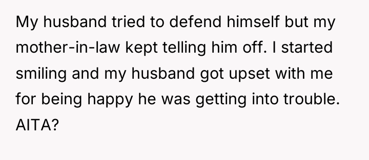 My husband tried to defend himself but my mother-in-law kept...