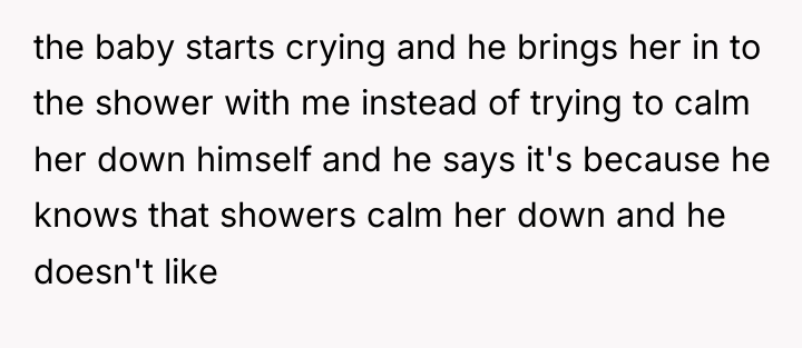 the baby starts crying and he brings her in to...
