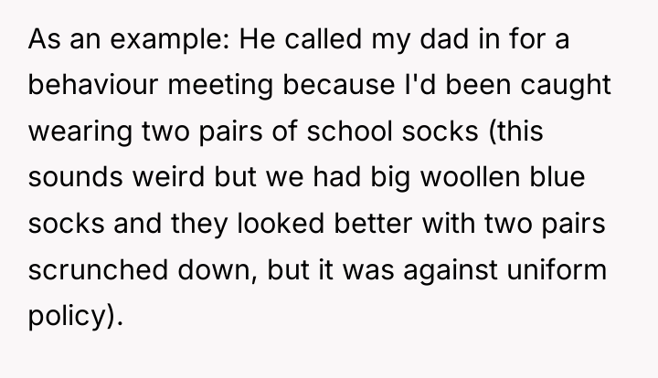 As an example: He called my dad in for a...