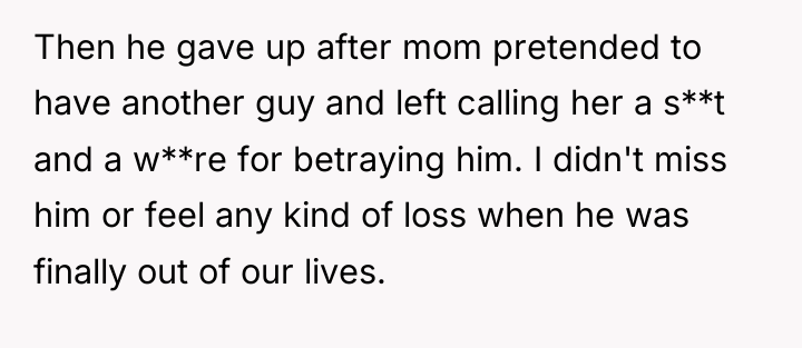 Then he gave up after mom pretended to have another...