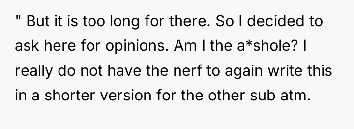 " But it is too long for there. So I...