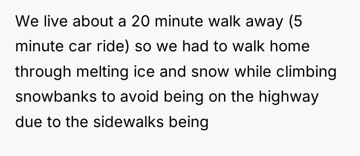 We live about a 20 minute walk away (5 minute...
