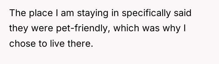 The place I am staying in specifically said they were...