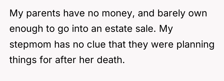 My parents have no money, and barely own enough to...