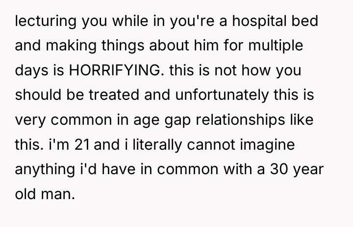 lecturing you while in you're a hospital bed and making...