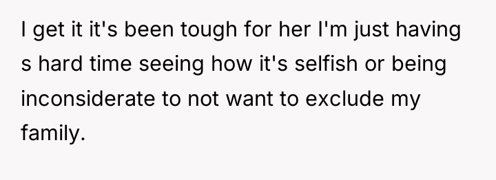 I get it it's been tough for her I'm just...