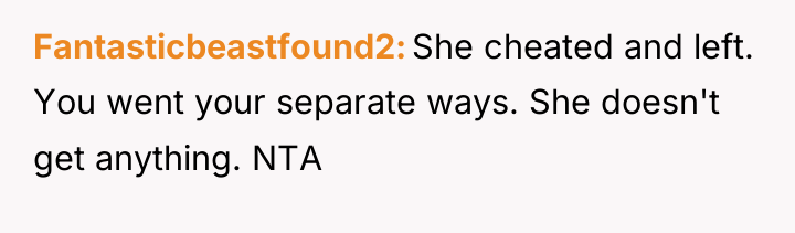 Fantasticbeastfound2 She cheated and left. You went your separate ways....