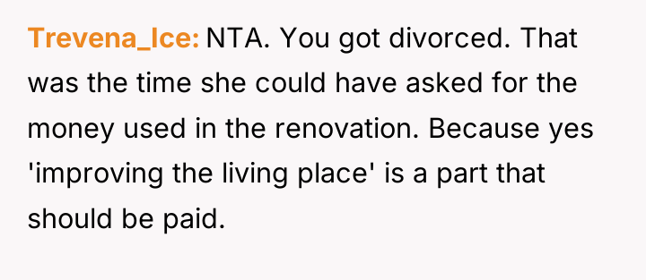 Trevena_Ice NTA. You got divorced. That was the time she...