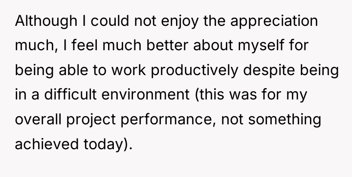 Although I could not enjoy the appreciation much, I feel...