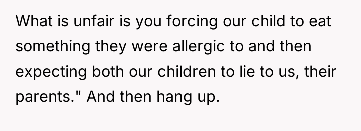 What is unfair is you forcing our child to eat...