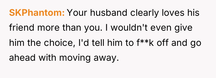 SKPhantom Your husband clearly loves his friend more than you....