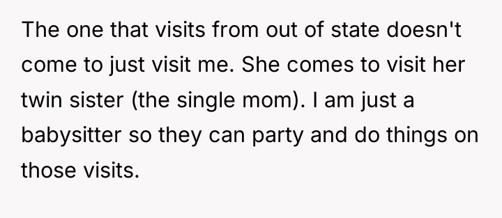 The one that visits from out of state doesn't come...
