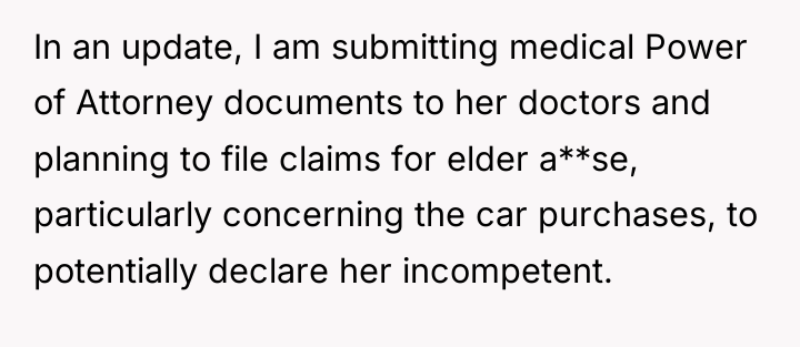 In an update, I am submitting medical Power of Attorney...