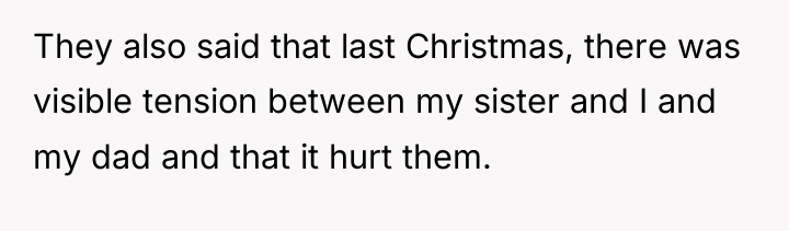 They also said that last Christmas, there was visible tension...