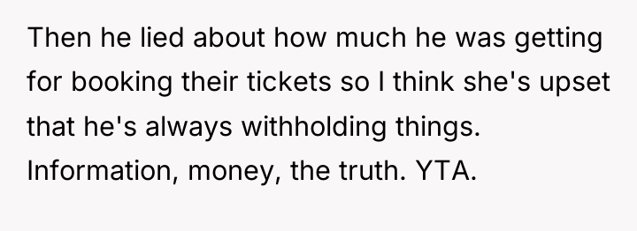 Then he lied about how much he was getting for...