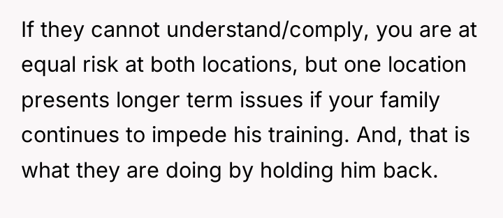 If they cannot understand/comply, you are at equal risk at...