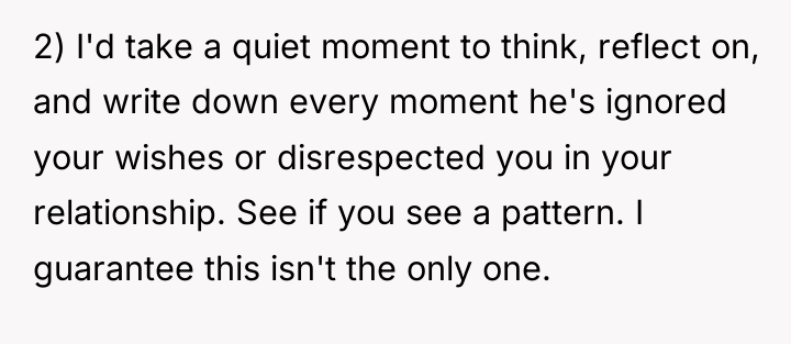 2) I'd take a quiet moment to think, reflect on,...