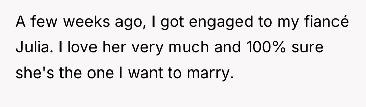 A few weeks ago, I got engaged to my fiancé...