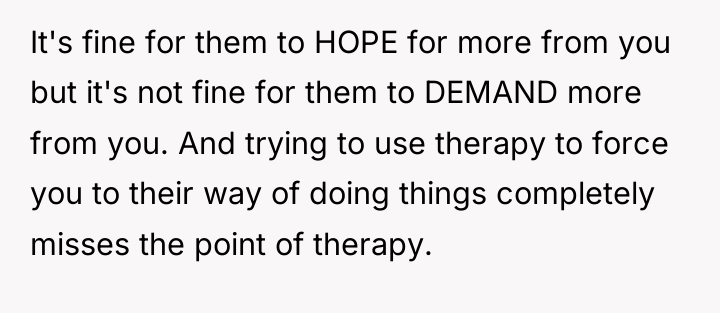 It's fine for them to HOPE for more from you...