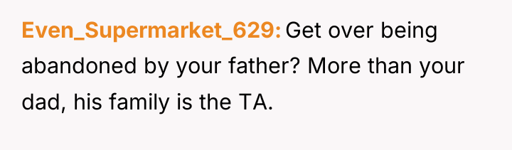 Even_Supermarket_629 Get over being abandoned by your father? More than...