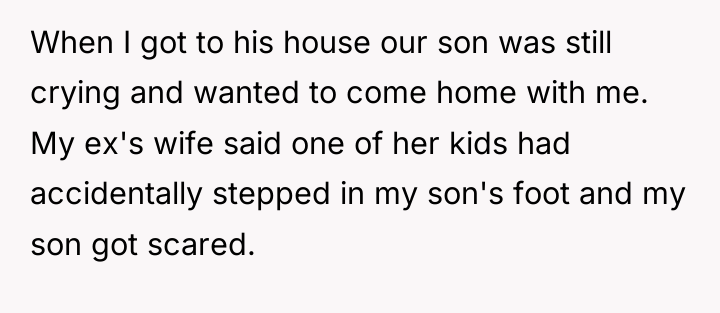When I got to his house our son was still...