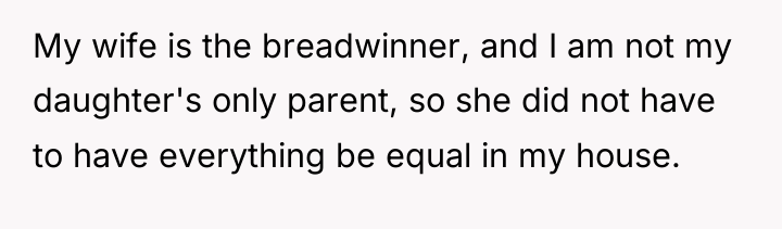 My wife is the breadwinner, and I am not my...