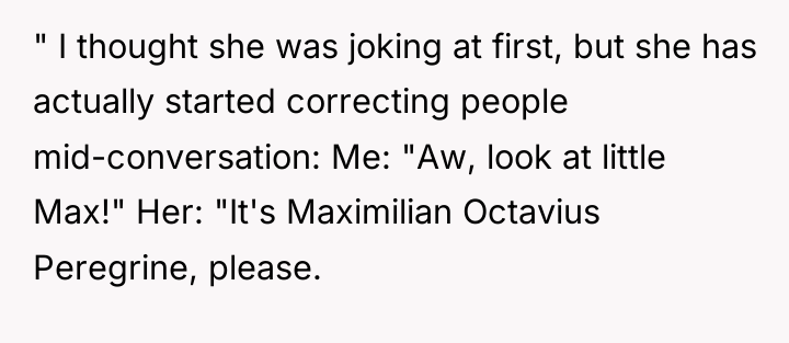 " I thought she was joking at first, but she...