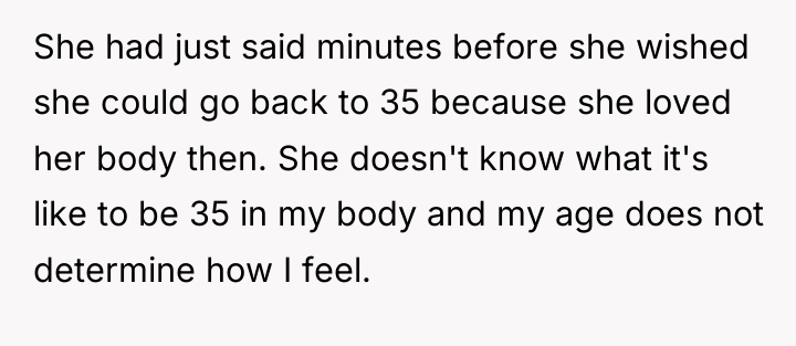 She had just said minutes before she wished she could...