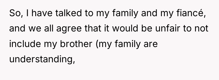 So, I have talked to my family and my fiancé,...