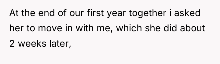 At the end of our first year together i asked...