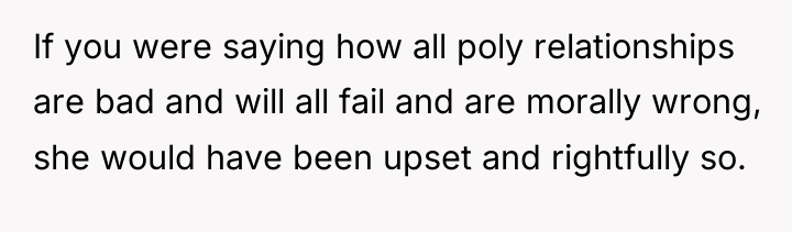 If you were saying how all poly relationships are bad...