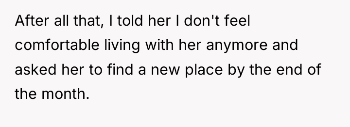 After all that, I told her I don't feel comfortable...