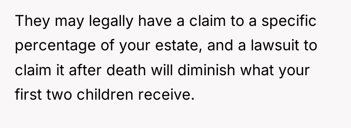 They may legally have a claim to a specific percentage...