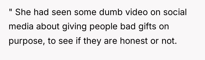 " She had seen some dumb video on social media...