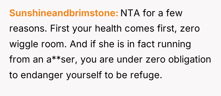 Sunshineandbrimstone NTA for a few reasons. First your health comes...