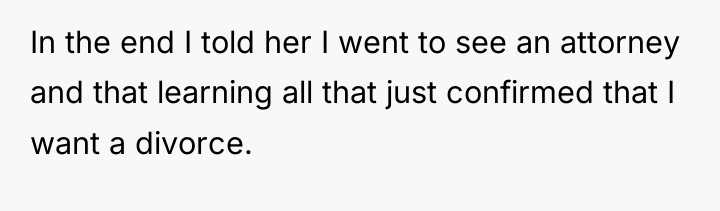 In the end I told her I went to see...
