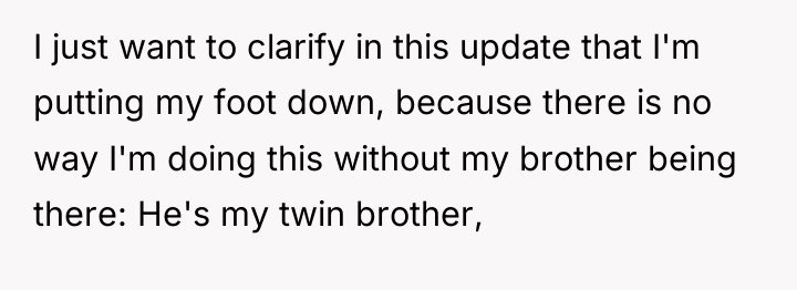 I just want to clarify in this update that I'm...
