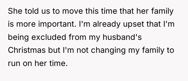 She told us to move this time that her family...