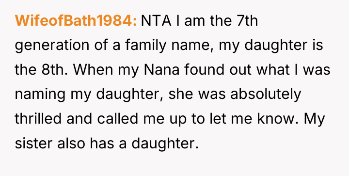 WifeofBath1984 NTA I am the 7th generation of a family...