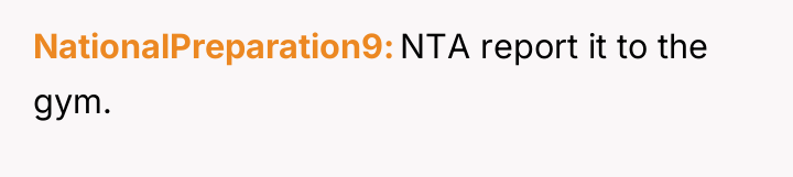 NationalPreparation9 NTA report it to the gym.