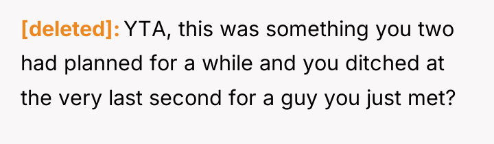 [deleted] YTA, this was something you two had planned for...