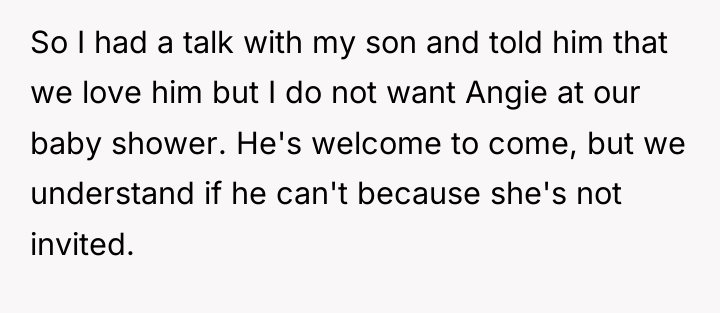 So I had a talk with my son and told...